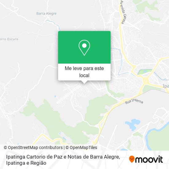 Ipatinga Cartorio de Paz e Notas de Barra Alegre mapa