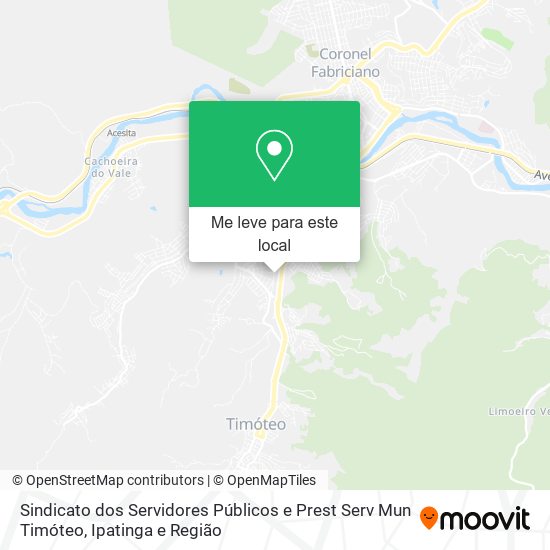 Sindicato dos Servidores Públicos e Prest Serv Mun Timóteo mapa