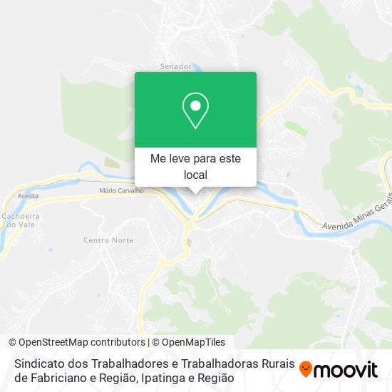 Sindicato dos Trabalhadores e Trabalhadoras Rurais de Fabriciano e Região mapa