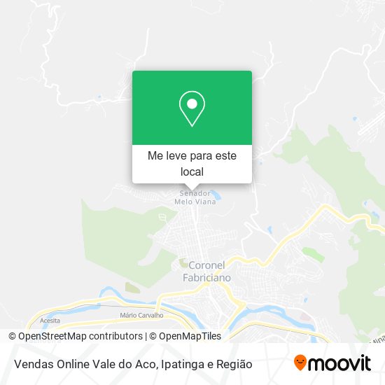 Vendas Online Vale do Aco mapa