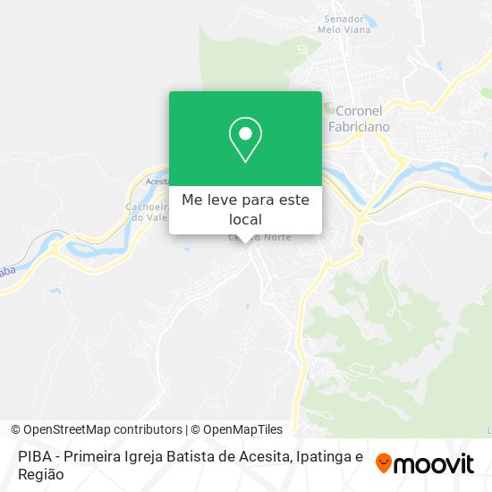 PIBA - Primeira Igreja Batista de Acesita mapa