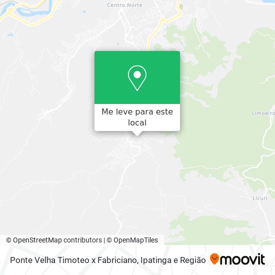 Ponte Velha Timoteo x Fabriciano mapa