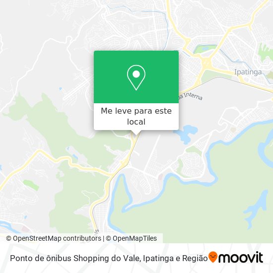 Ponto de ônibus Shopping do Vale mapa