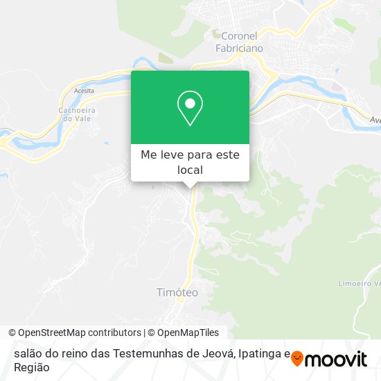 salão do reino das Testemunhas de Jeová mapa