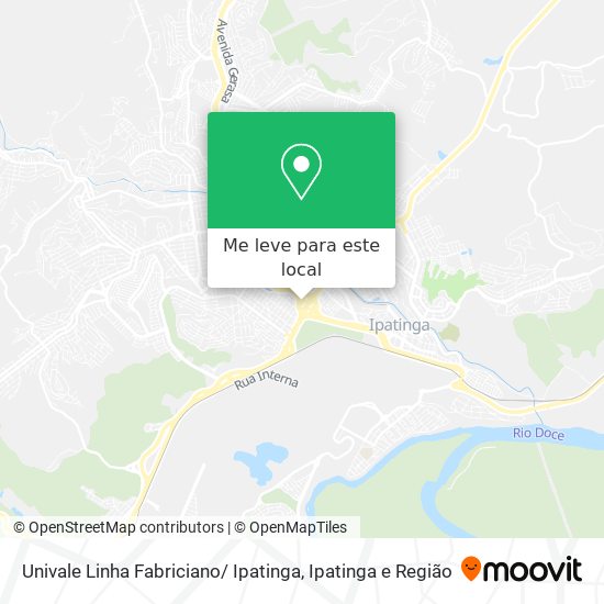 Univale Linha Fabriciano/ Ipatinga mapa