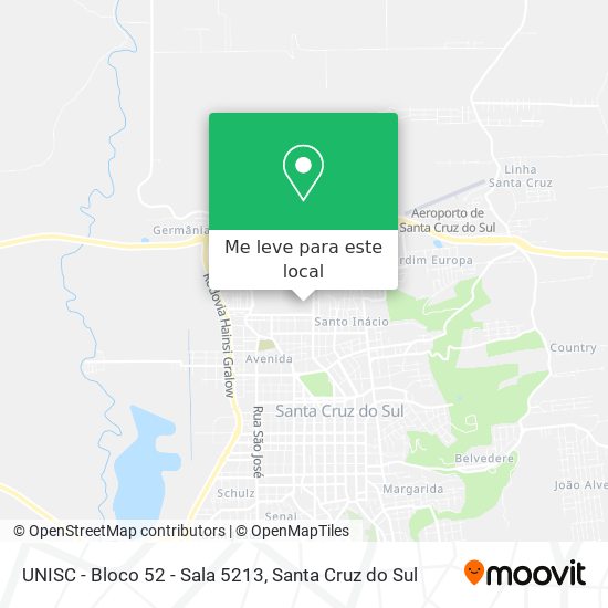 UNISC - Bloco 52 - Sala 5213 mapa