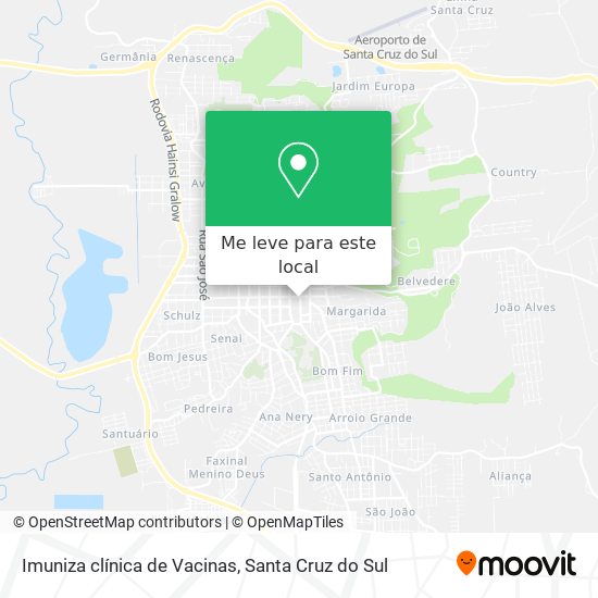 Imuniza clínica de Vacinas mapa