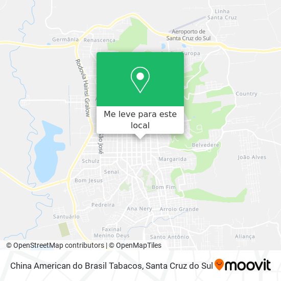 China American do Brasil Tabacos mapa