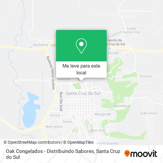 Oak Congelados - Distribuindo Sabores mapa