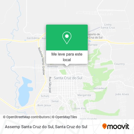 Assemp Santa Cruz do Sul mapa