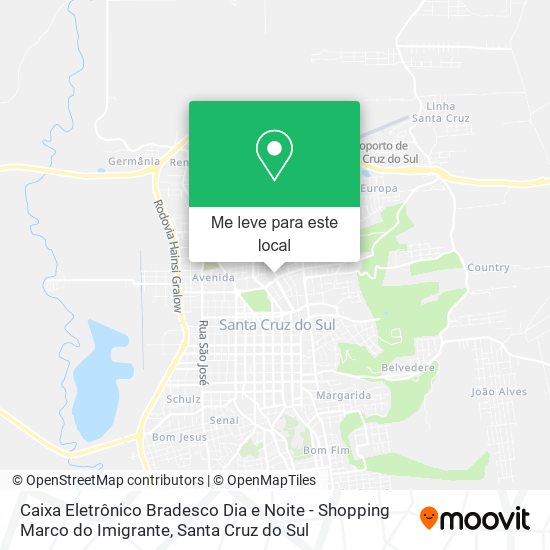 Caixa Eletrônico Bradesco Dia e Noite - Shopping Marco do Imigrante mapa