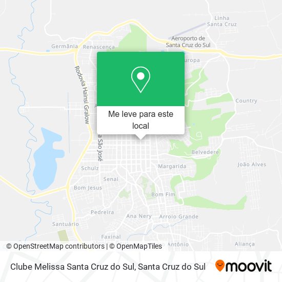 Clube Melissa Santa Cruz do Sul mapa