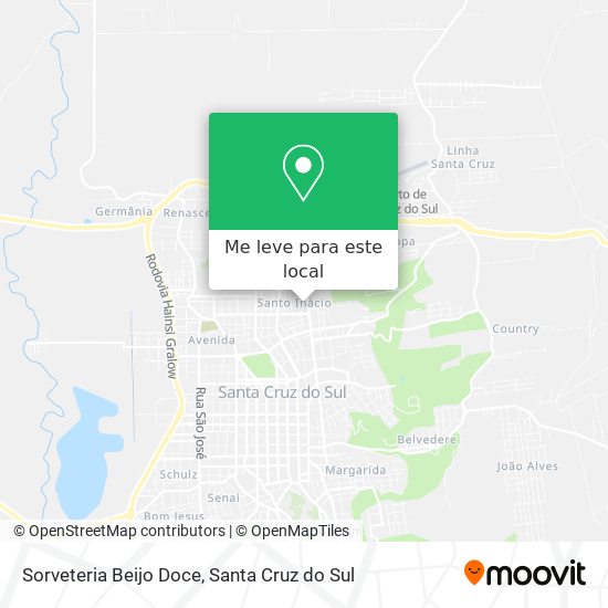 Sorveteria Beijo Doce mapa