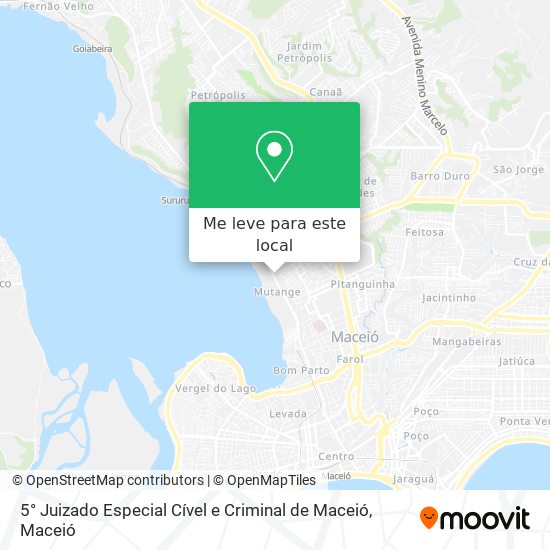 5° Juizado Especial Cível e Criminal de Maceió mapa