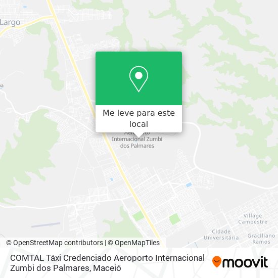 COMTAL Táxi Credenciado Aeroporto Internacional Zumbi dos Palmares mapa
