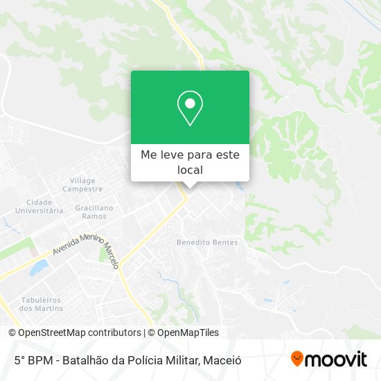 5° BPM - Batalhão da Polícia Militar mapa