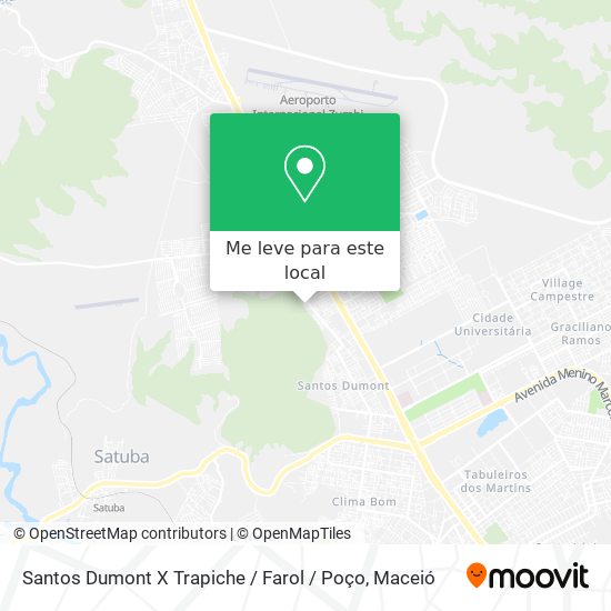 Santos Dumont X Trapiche / Farol / Poço mapa