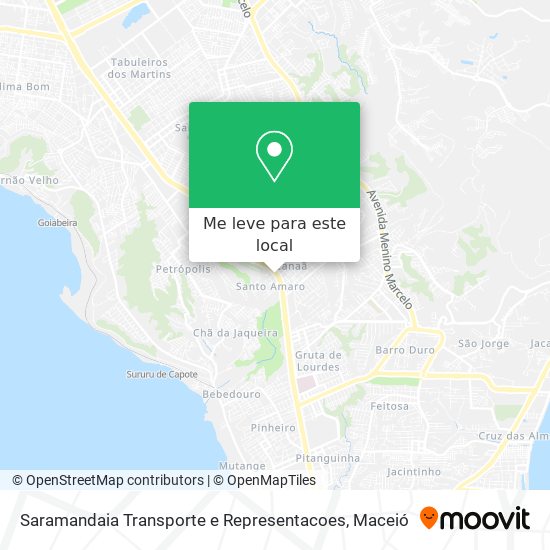 Saramandaia Transporte e Representacoes mapa