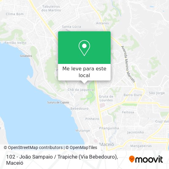 102 - João Sampaio / Trapiche (Via Bebedouro) mapa