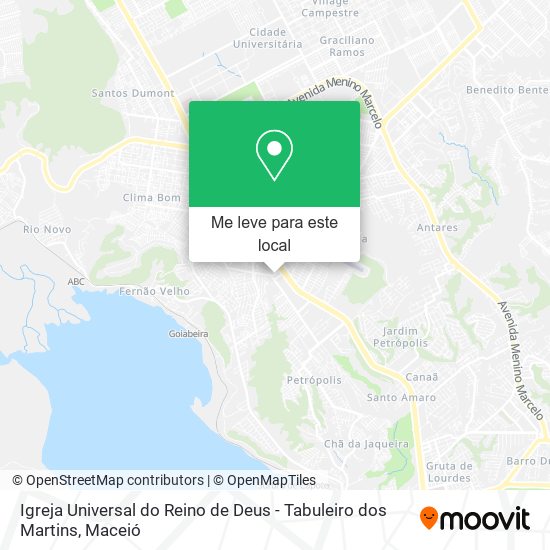 Igreja Universal do Reino de Deus - Tabuleiro dos Martins mapa