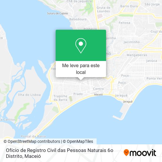 Ofício de Registro Civil das Pessoas Naturais 6o Distrito mapa