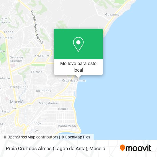 Praia Cruz das Almas (Lagoa da Anta) mapa