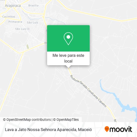 Lava a Jato Nossa Sehnora Aparecida mapa