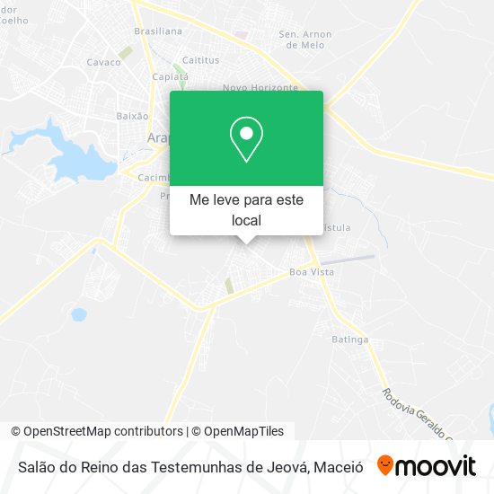 Salão do Reino das Testemunhas de Jeová mapa
