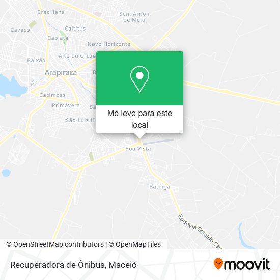 Recuperadora de Ônibus mapa