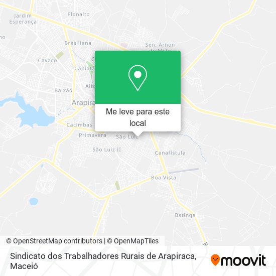 Sindicato dos Trabalhadores Rurais de Arapiraca mapa