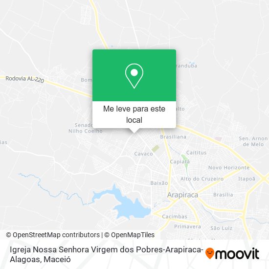 Igreja Nossa Senhora Virgem dos Pobres-Arapiraca-Alagoas mapa
