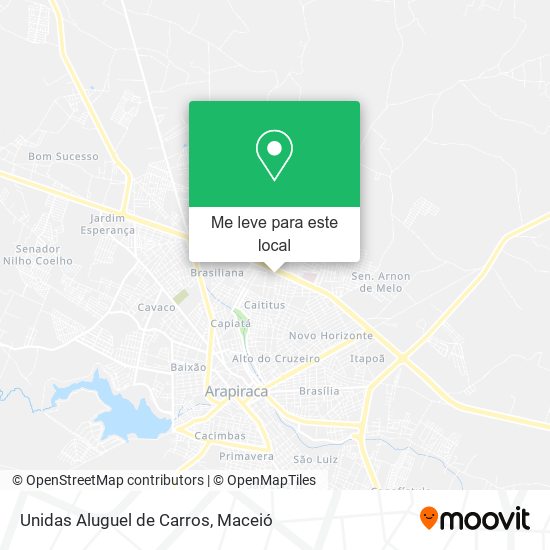 Unidas Aluguel de Carros mapa