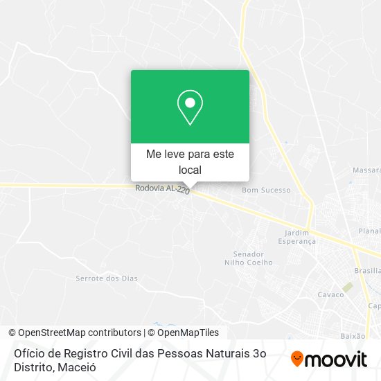 Ofício de Registro Civil das Pessoas Naturais 3o Distrito mapa