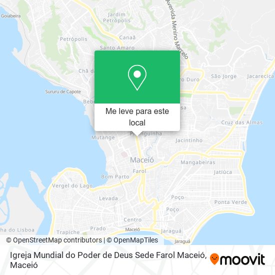 Igreja Mundial do Poder de Deus Sede Farol Maceió mapa