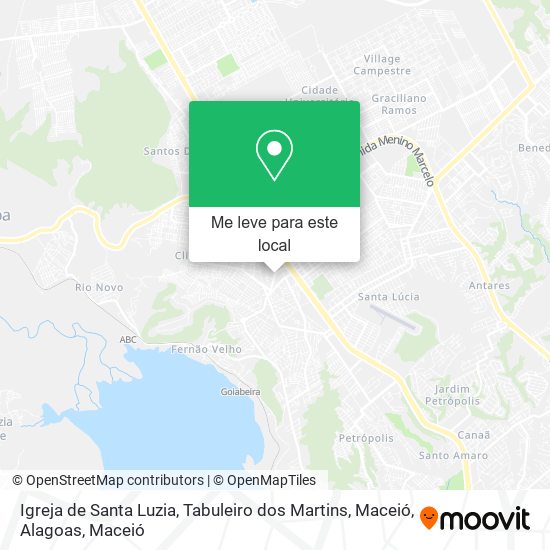 Igreja de Santa Luzia, Tabuleiro dos Martins, Maceió, Alagoas mapa