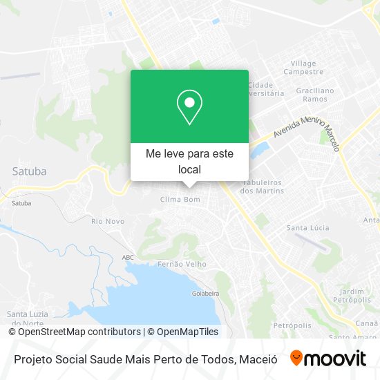 Projeto Social Saude Mais Perto de Todos mapa