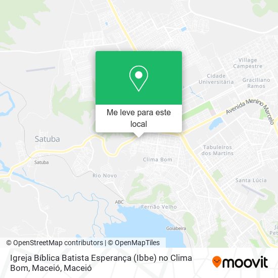 Igreja Bíblica Batista Esperança (Ibbe) no Clima Bom, Maceió mapa