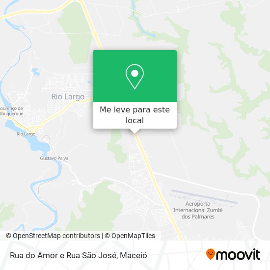 Rua do Amor e Rua São José mapa