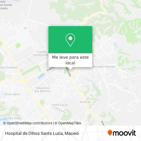 Hospital de Olhos Santa Luzia mapa