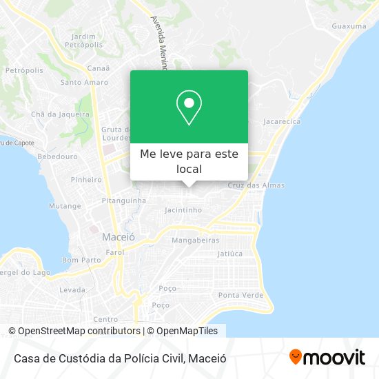 Casa de Custódia da Polícia Civil mapa