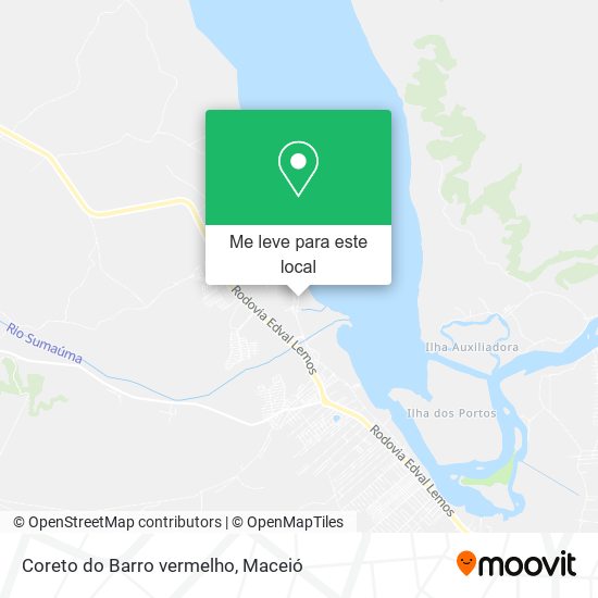Coreto do Barro vermelho mapa