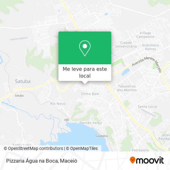 Pizzaria Água na Boca mapa