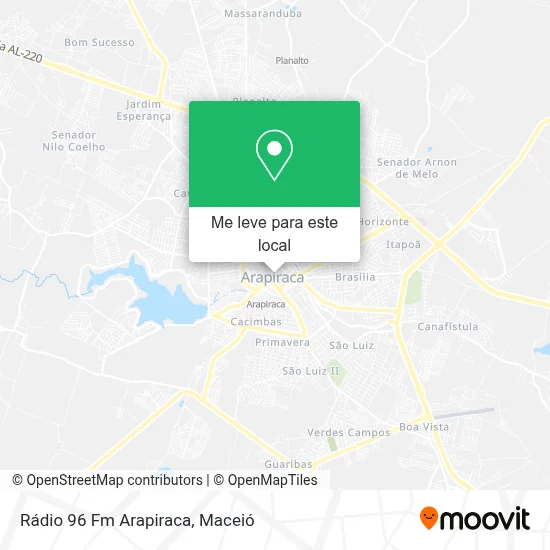 Rádio 96 Fm Arapiraca mapa