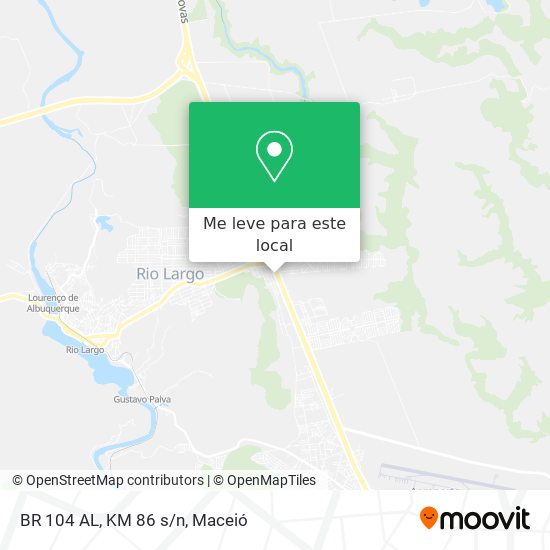 BR 104 AL, KM 86 s/n mapa