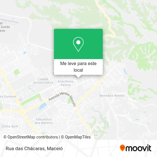 Rua das Chácaras mapa