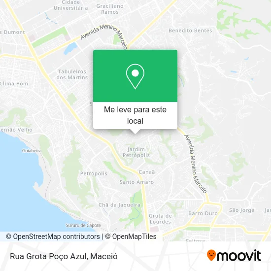 Rua Grota Poço Azul mapa