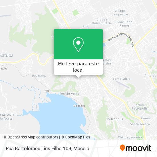 Rua Bartolomeu Lins Filho 109 mapa