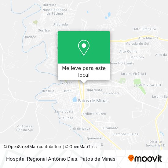 Hospital Regional Antônio Dias mapa