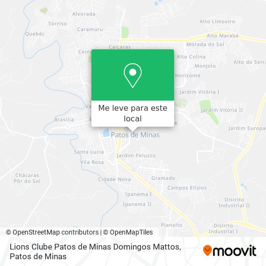 Lions Clube Patos de Minas Domingos Mattos mapa