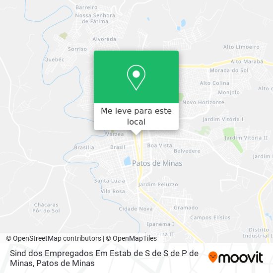 Sind dos Empregados Em Estab de S de S de P de Minas mapa